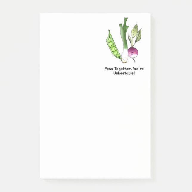 Notas Post-it® Peas and Veggie Best Friends Pun (Anverso)