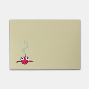 Notas Post-it® Peces rojos con Ilustracion Personalizado de ojos