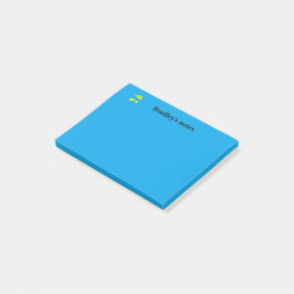 Notas Post-it® Peces verdes y amarillos lisos en azul