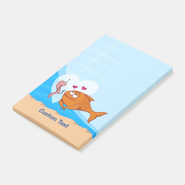 Notas Post-it® Peces y cebo enamorados (En perspectiva)