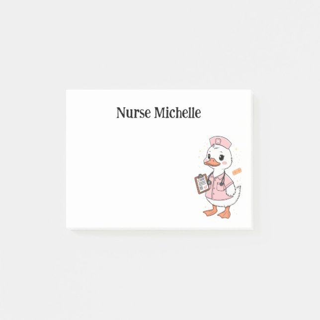 Notas Post-it® Pediatric Nurse Cute Duck Children's Ward (Anverso)