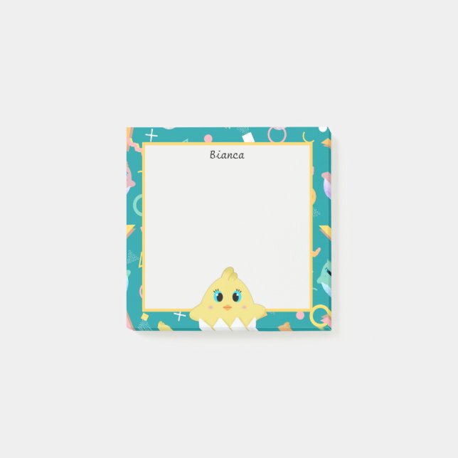 Notas Post-it® Peekaboo Green Baby Chick (Anverso)