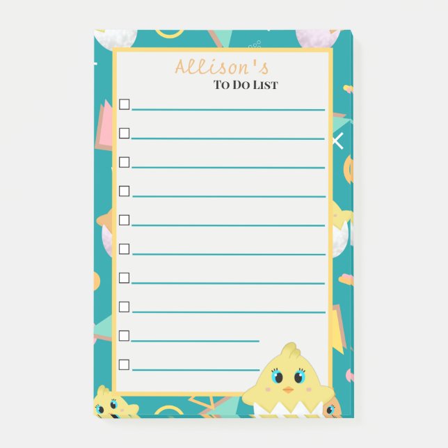 Notas Post-it® Peekaboo Green Baby Chick Notes (Anverso)