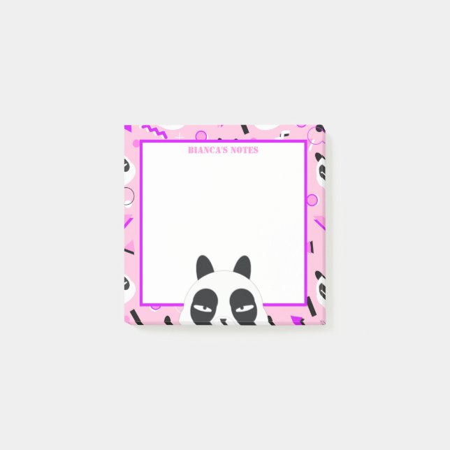 Notas Post-it® Peekaboo Pink Panda Bear (Anverso)