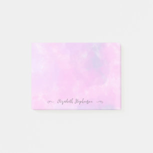 Notas Post-it® Pegajosas personalizadas de acuarela femenina rosa