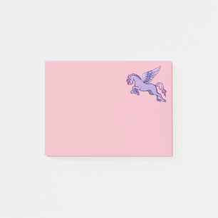 Notas Post-it® Pegasus de arte morado y rosa lindo Pegasi vintage