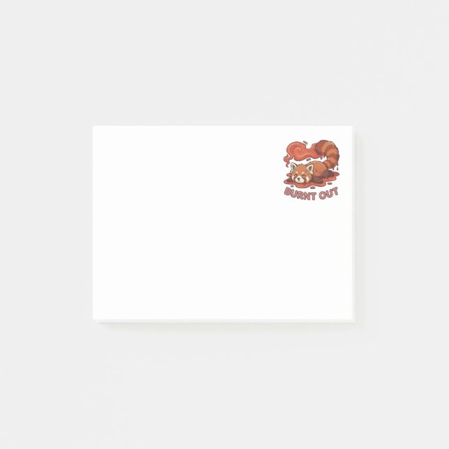 Notas Post-it® Pegatina divertida de panda rojo derritiéndose que (Anverso)
