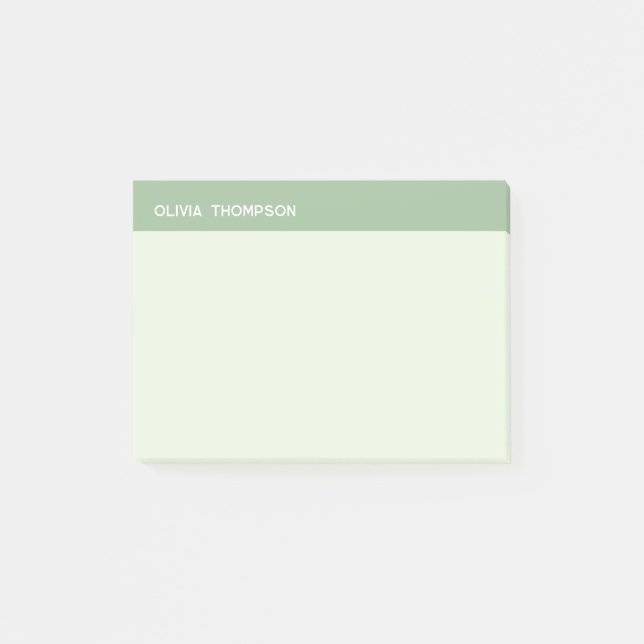 Notas Post-it® Pegatina verde minimalista (Anverso)
