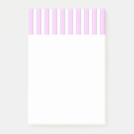 Notas Post-it® Pegatinas de patrón de franjas blancas rosadas