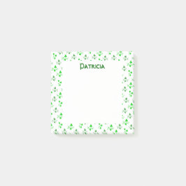 Notas Post-it® Pegatinas del patrón de Shamrock verde personaliza