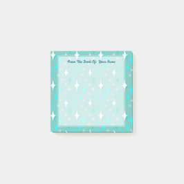 Notas Post-it® Pegatinas editables de estrellas Verde azuladas y 