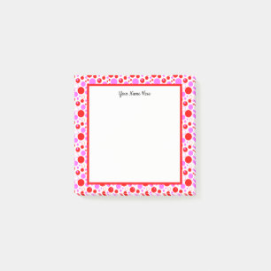 Notas Post-it® Pegatinas editables de lunares y círculos rosados