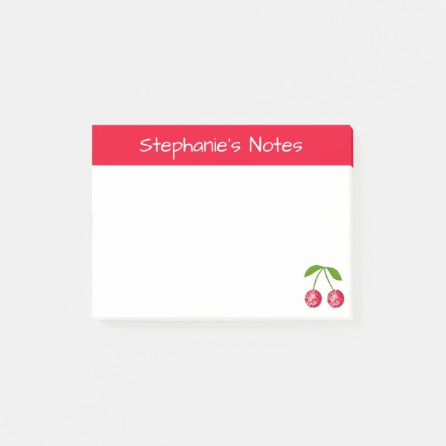Notas Post-it® Pelota de disco de cerezo personalizada (Anverso)