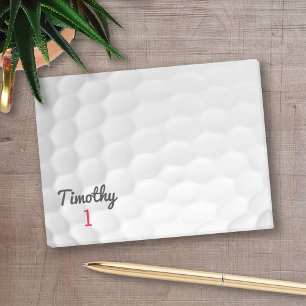 Notas Post-it® Pelota de golf con número rojo de nombre negro