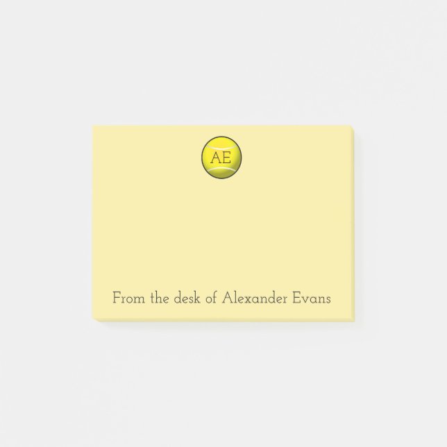 Notas Post-it® Pelota de tenis amarilla (Anverso)