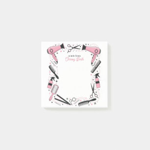Notas Post-it® Peluquera Estrellas y Destellos Rosados Personaliz