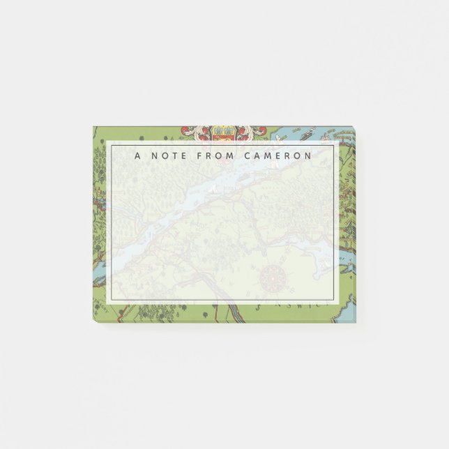 Notas Post-it® Península de Gaspe, mapa de Canadá (Anverso)