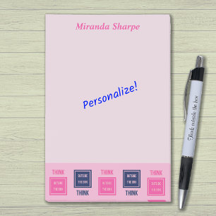 Notas Post-it® Pensamiento inspirador fuera de la caja rosa