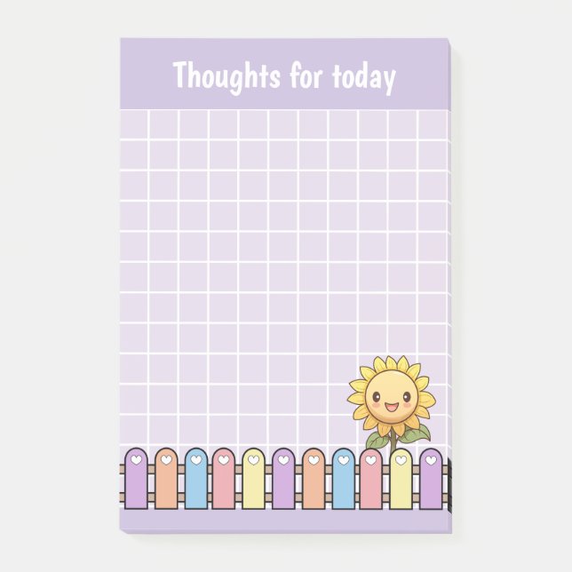 Notas Post-it® Pensamientos De Lilac De Sunflower Cute Para Hoy (Anverso)