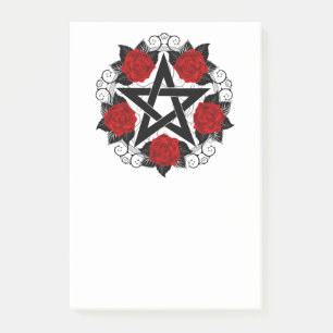 Notas Post-it® Pentagrama con Rosas Rojas