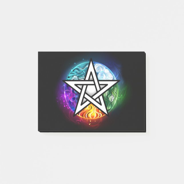 Notas Post-it® pentagrama wiccano (Anverso)