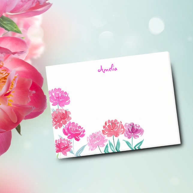 Notas Post-it® Peonías en Acuarela Personalizadas (Personalize your reminders with vibrant Watercolor Peonies Post-it Notes.)