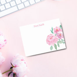 Notas Post-it® Peonías Personalizadas al Acuarela