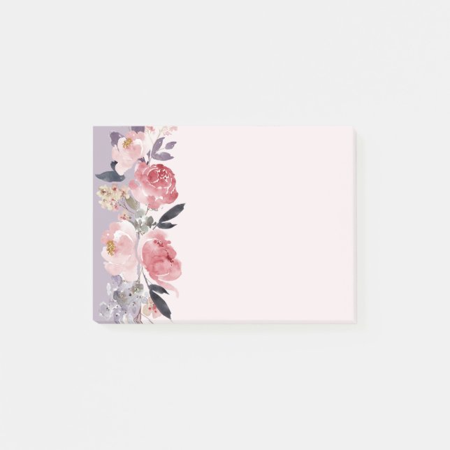 Notas Post-it® Peonies rosados (Anverso)