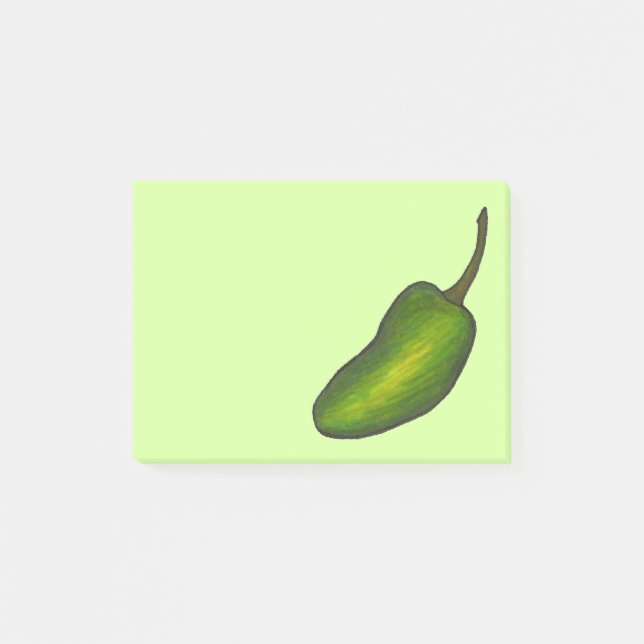 Notas Post-it® Pepper Peppers Verdes Calientes Jalapeños Post (Anverso)