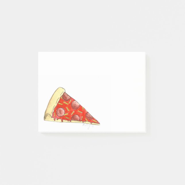 Notas Post-it® Pepperoni Cheese Pizza Slice Foodie Publica Su (Anverso)