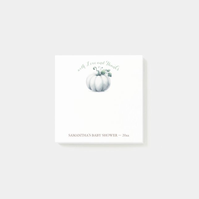 Notas Post-it® Pequeña calabaza Baby Shower Favor (Anverso)