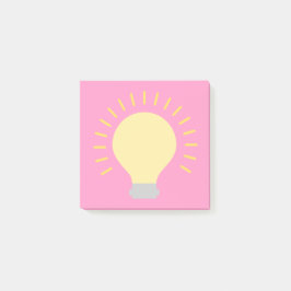 Notas Post-it® Pequeña lámpara de luz amarilla rosa caliente 3x3
