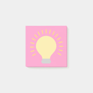 Notas Post-it® Pequeña lámpara de luz amarilla rosa caliente 3x3