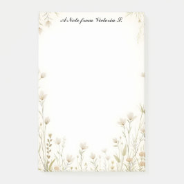 Notas Post-it® Pequeñas Flores Silvestres Blancas
