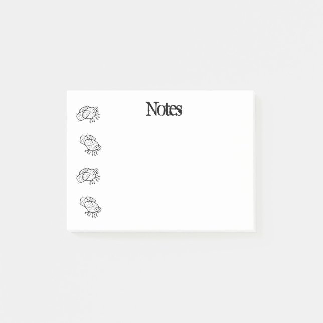 Notas Post-it® Pequeñas moscas (Anverso)