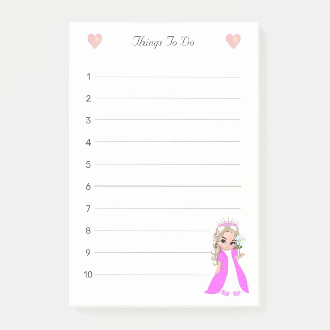 Notas Post-it® Pequeñas Princesas Para Hacer Llenas (Anverso)