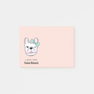 Notas Post-it® Pequeño Bulldog francés| Pescado| Personalizado