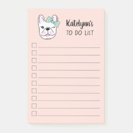 Notas Post-it® Pequeño Bulldog francés| Pescado| Personalizado