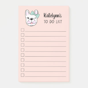 Notas Post-it® Pequeño Bulldog francés Pescado Personalizado