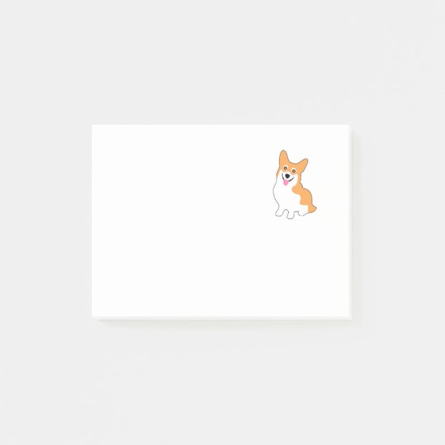 Notas Post-it® Pequeño Corgi lindo (Anverso)