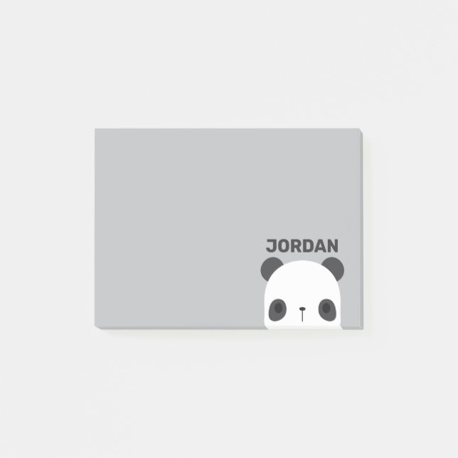 Notas Post-it® Pequeño oso oso panda con nombre personalizado (Anverso)