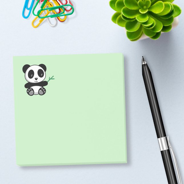 Notas Post-it® Pequeño Panda lindo con palo de bambú (Subido por el creador)