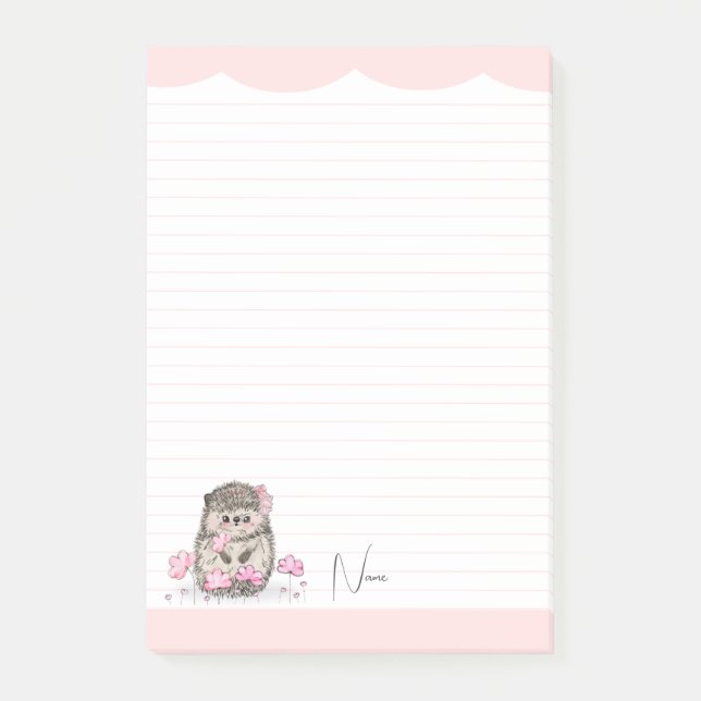 Notas Post-it® Pequeño Personalizado de edgehg lindo rosado (Anverso)