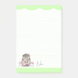 Notas Post-it® Pequeño Personalizado de edgehog verde