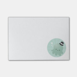 Notas Post-it® Pequeño pulpo lindo que lleva un sombrero de copa