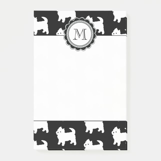 Notas Post-it® Pequeño Westie lindo - terrieres blancos de (Anverso)