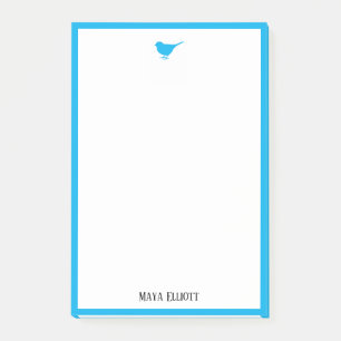 Notas Post-it® Pequeño y brillante cielo azul pájaro y borde en b