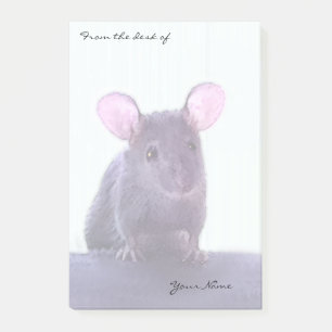 Notas Post-it® Pequeño y lindo ratón con grandes oidos rosados y