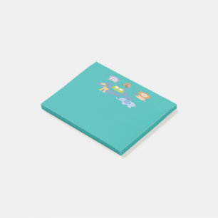 Notas Post-it® Pequeños Bichos Turquesa Ánimo