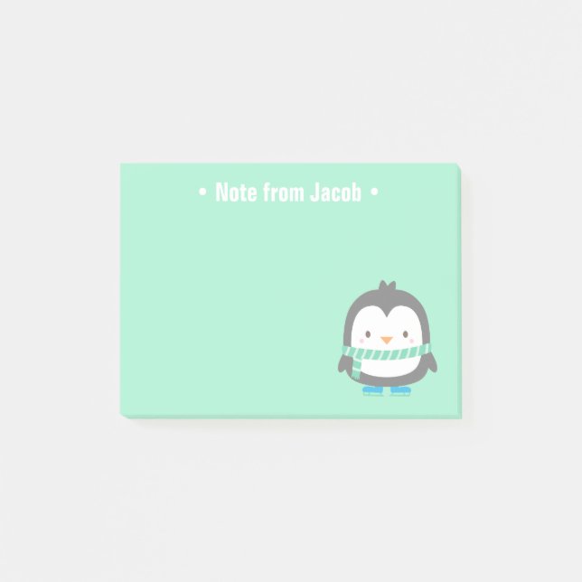 Notas Post-it® Pequeños Navidades De Pingüino Para Niños (Anverso)